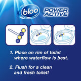 Bloo Power Active Toilet Rim Block Lemon, with Anti-Limescale, Cleaning Foam