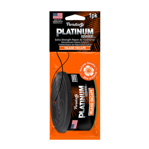 Paradise Air Platinum Series Island Escape Hanging Paper Car Air Freshener