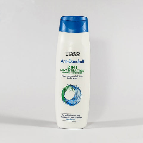 TESCO ANTI-DANDRUFF 2 IN 1 MINT & TEA TREE SHAMPOO+CONDITIONER 300 ML