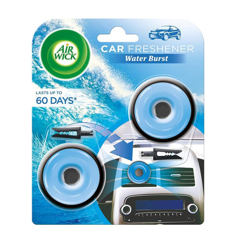 Air Wick Car Freshener Water Burst Vent Clip Twin Pack