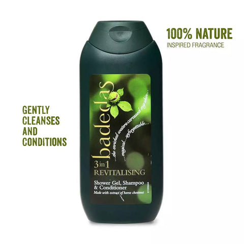 BADEDAS 3 IN 1 REVITALISING SHOWER GEL SHAMPOO & CONDITIONER 200 ML