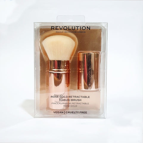 MAKEUP REVOLUTION ROSE GOLD RETRACTABLE KABUKI BRUSH