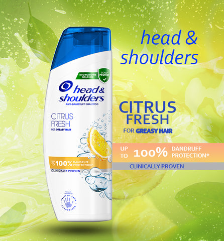 Head & Shoulders Citrus Fresh Anti-Dandruff Shampoo, Up To 100% Dandruff Protection, 400ml