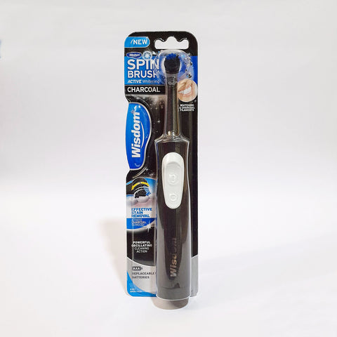 WISDOM SPIN BRUSH ACTIVE WHITENING CHARCOAL TOOTHBRUSH