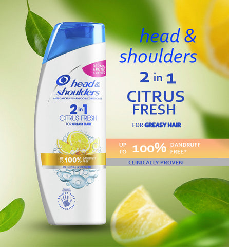 Head & Shoulders Citrus Fresh 2 in 1 Anti Dandruff Shampoo for greasy hair 330 ml
