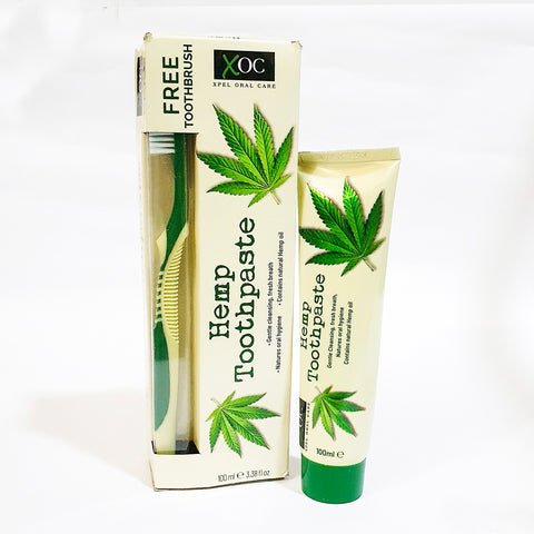 XOC HEMP TOOTHPASTE 100 ML (FREE TOOTHBRUSH)