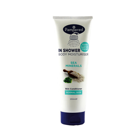 PAMPERED IN SHOWER BODY MOISTURISER SEA MINERALS SKIN CONDITIONER 250 ML