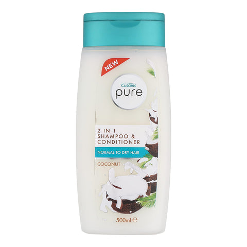 CUSSONS PURE 2 IN 1 NOURISHING COCONUT SHAMPOO & CONDITIONER 500 ML