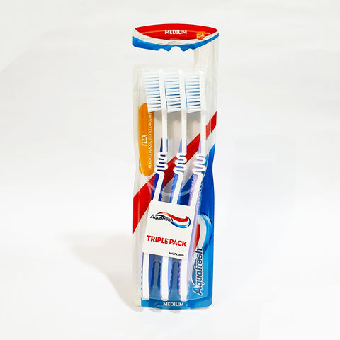 AQUAFRESH TRIPLE PACK MEDIUM TOOTHBRUSH