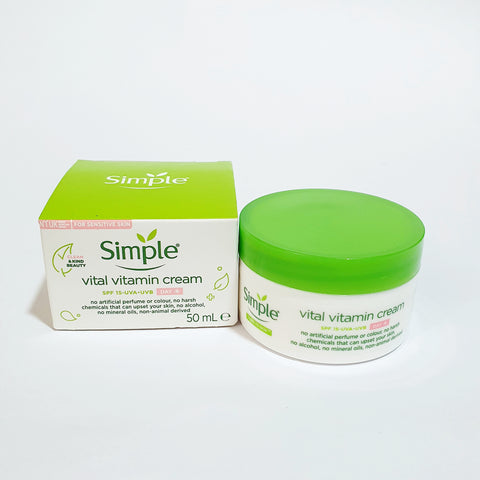 SIMPLE VITAL VITAMIN DAY CREAM SPF-15-UVA-UVB 50ML