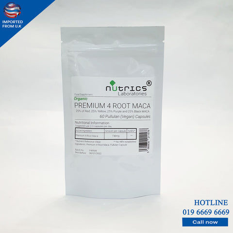 NUTRICS ORGANIC PREMIUM 4 ROOT MACA 60 CAPSULES